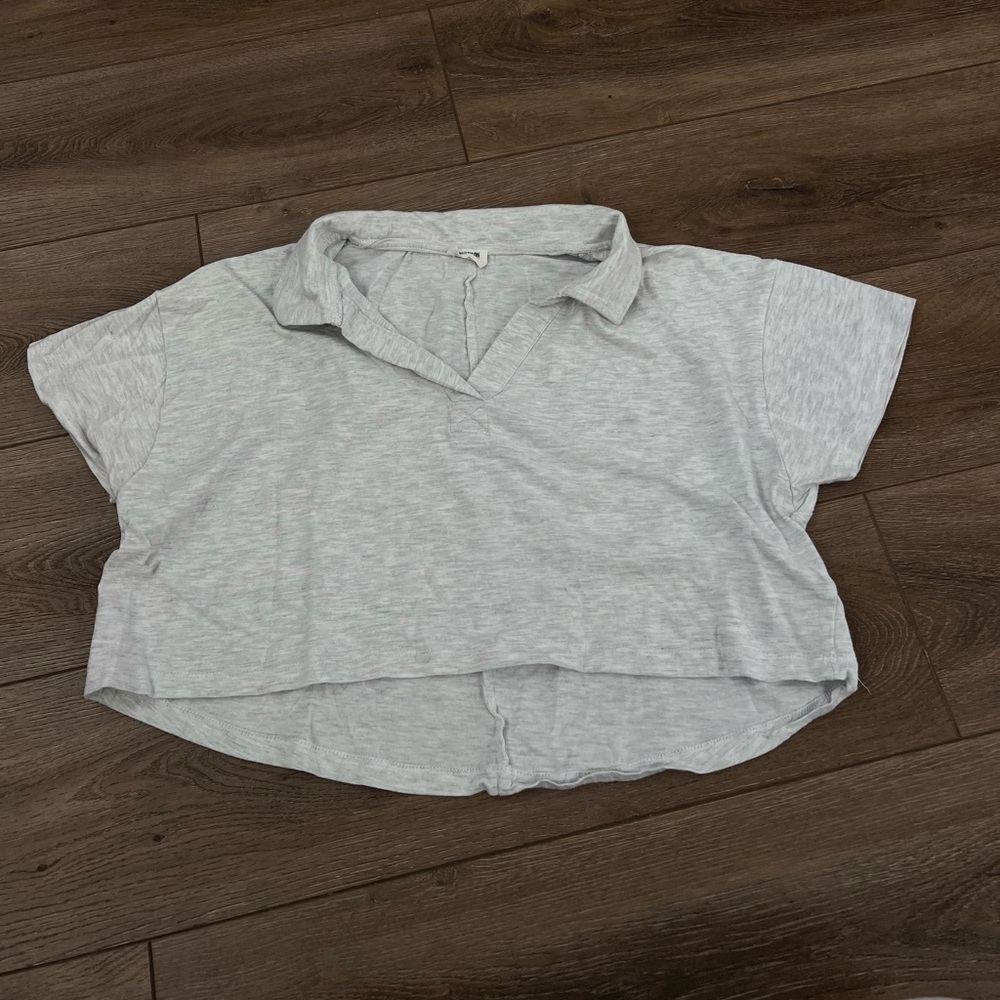 Cropped Collared Tee